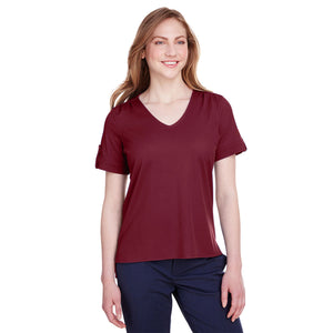 Devon & Jones Ladies' CrownLux Performance™ Plaited Rolled-Sleeve Top