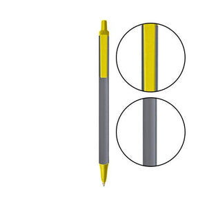 Silver BIC® Clic Stic® Pen - Silver With Yellow