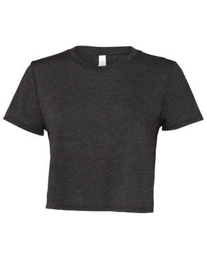 Ladies' Flowy Cropped T-Shirt - Dark Gry Heather