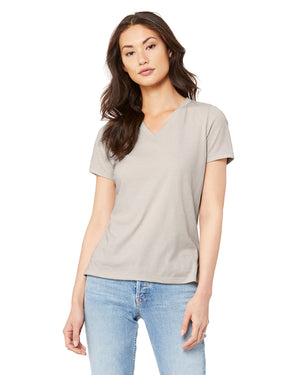 Ladies' Relaxed Heather CVC Jersey V-Neck T-Shirt - Heather Dust