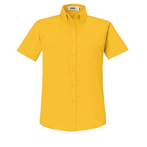 Core365 Origin Short Sleeve Twill Shirt - Women - Campus Gold