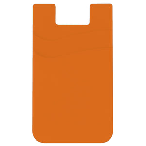 Dual Pocket Silicone Phone Wallet - Orange