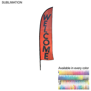 10' Small Feather Flag Kit, Full Colour Graphics, Outdoor Spike base and Bag Included.