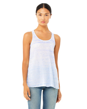 Ladies' Flowy Racerback Tank - Blue Marble