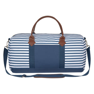 Cambridge Weekender Duffel Bag (White With Navy Blue)