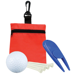 Golf in a Bag Gift Set - KL_0662 - Red Bag with Royal Divot Tool