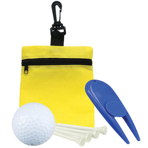 Golf in a Bag Gift Set - KL_0662 - Yellow Bag With Royal Divot Tool