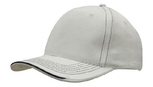 6 Panel BHC Cap with Contrast Sts & Sandwich - Custom Embroidered - HP4097 -