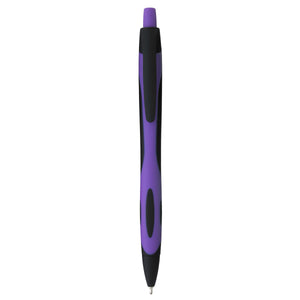 Sleek Write Two-Tone Rubberized Pen - Black With Purple