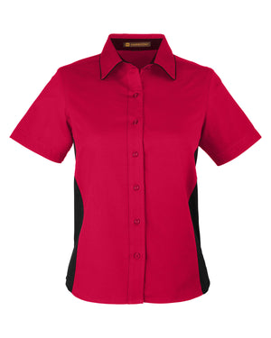 Harriton Ladies' Flash IL Colourblock Short Sleeve Shirt