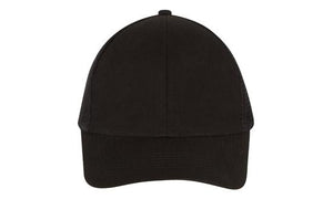 6 Panel Brush Cotton Cap with Mesh Back - Custom Embroidered -