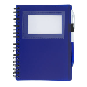 Spiral Notebook With ID Window - Frost Blue