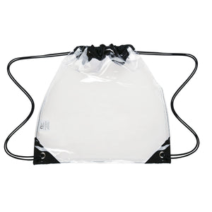 Touchdown Clear Drawstring Backpack - Clear With Black