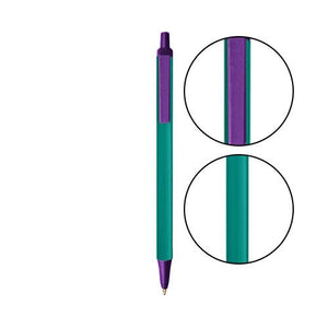 Teal BIC® Clic Stic® Pen - Teal With Purple