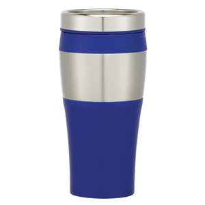 15 Oz. Stainless Steel Terra Tumbler - Silver With Blue