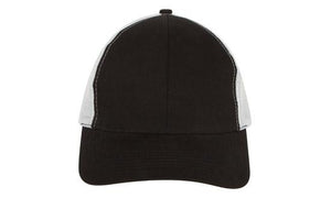 6 Panel Brush Cotton Cap with Mesh Back - Custom Embroidered -