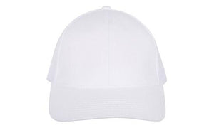 6 Panel Brush Cotton Cap with Mesh Back - Custom Embroidered -