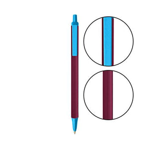 Burgundy BIC® Clic Stic® Pen - Burgundy With Blue