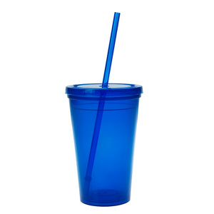 16 Oz. Sunsplash Double Wall Tumbler - Translucent Blue