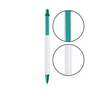 White BIC® Clic Stic® Pen - White With Teal