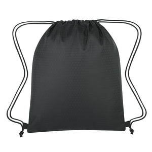 Honeycomb Ripstop Drawstring Bag - Black