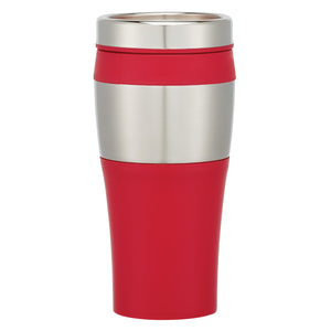 15 Oz. Stainless Steel Terra Tumbler - Silver With Red