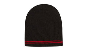 Skull Acrylic Beanie with - Stripes - Custom Embroidered -