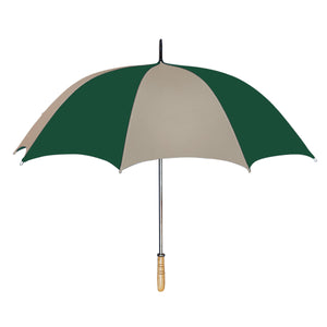 60" Arc Golf Umbrella - Khaki With Forest Green