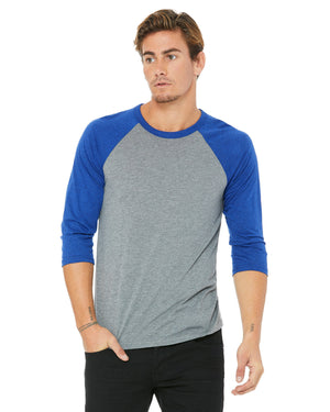 Bella + Canvas Unisex Three-Quarter Sleeve Baseball T-Shirt