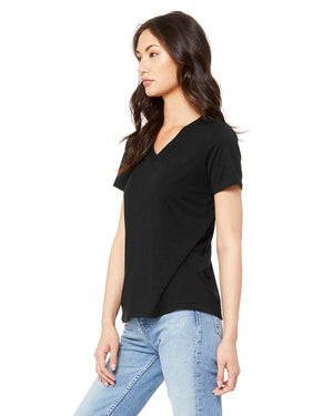 Bella + Canvas Ladies' Relaxed Triblend V-Neck T-Shirt - Quarter Turn