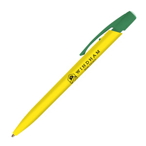 BIC® Media Clic™ Pen - Yellow With Forest Green