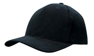 6 Panel Brushed Heavy Cotton Cap with Plastic Strap - Custom Embroidered -