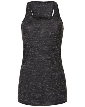 Ladies' Flowy Racerback Tank - Black Marble