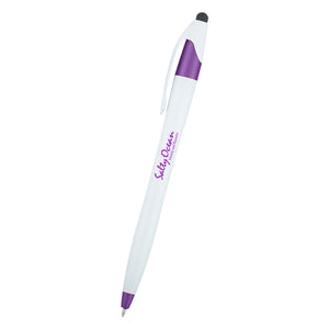 Dart Stylus Pen - Mettalic White with Purple