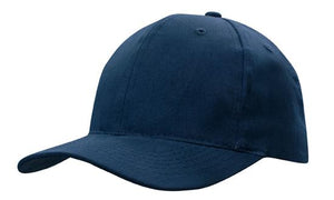 6 Panel Brushed Heavy Cotton Cap with Plastic Strap - Custom Embroidered -