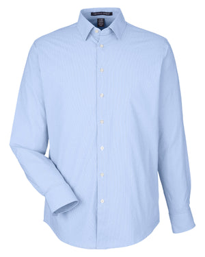 CrownLux Performance® Men's Microstripe Shirt - French Blue/Wht