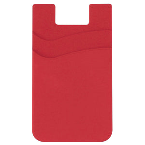 Dual Pocket Silicone Phone Wallet - Red