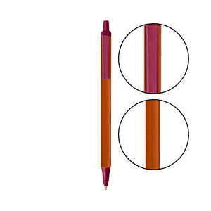 Metallic Orange BIC® Clic Stic® Pen - Metallic Orange With Burgundy