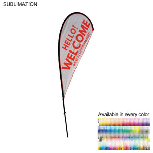 9' Small Tear Drop Flag Kit, Full Colour Graphics, Outdoor Use Spike base and Bag Included