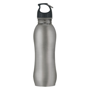 25 Oz. Stainless Steel Grip Bottle - Metallic Gray