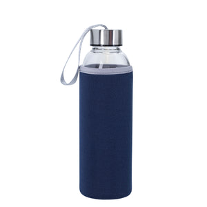 18 Oz. Aqua Pure Glass Bottle (Navy Blue)