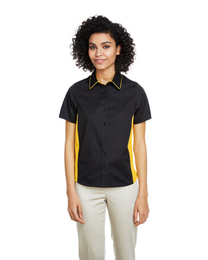 Harriton Ladies' Flash IL Colourblock Short Sleeve Shirt