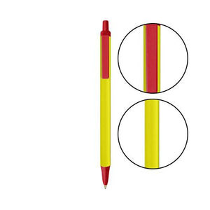 Yellow BIC® Clic Stic® Pen - Yellow With Red