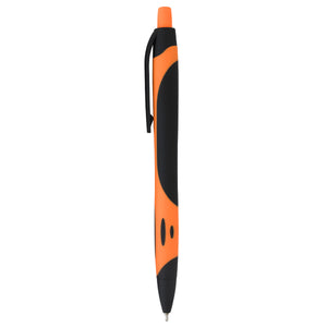 Sleek Write Two-Tone Rubberized Pen - Black With Orange