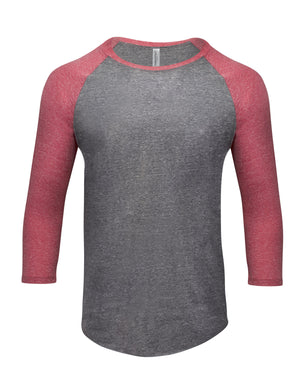 Threadfast Unisex Triblend Three-Quarter Sleeve Raglan