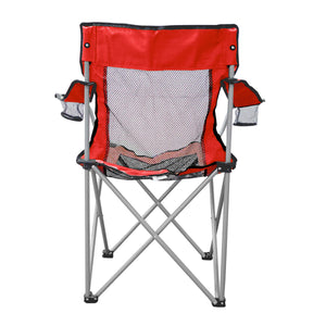 Mesh Folding Chair With Carrying Bag - Red With Black