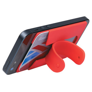 Silicone Phone Wallet With Stand - Red