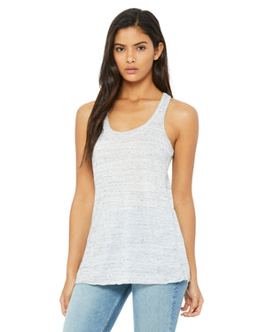 Ladies' Flowy Racerback Tank - White Marble