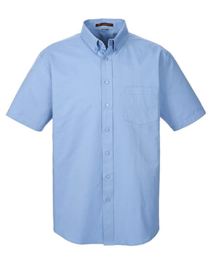 Harriton Men's Foundation Cotton Short-Sleeve Twill Shirt with Teflon™