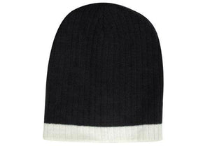 Two Tone Cable Beanie - Custom Embroidered -